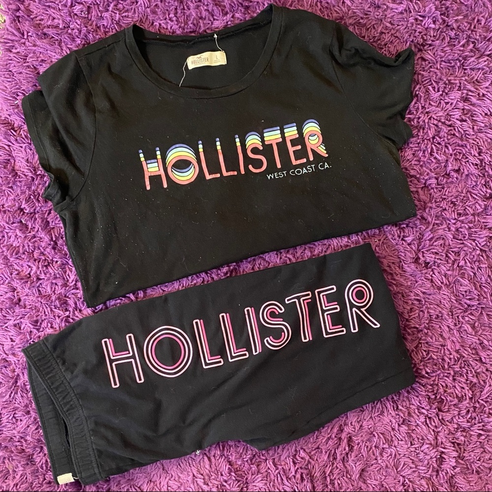 Black and Pink Hollister outfit .